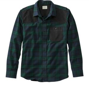 LL Bean Men's Heritage Scotch Plaid Flannel Shirt, Slightly Fitted Untucked Fit